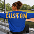 Custom Team Name Big Back Crewneck Sweatshirt with Front Chest Print