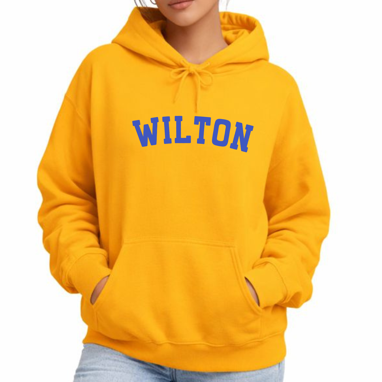 “WILTON” Varsity Hoodie - Blue Letters
