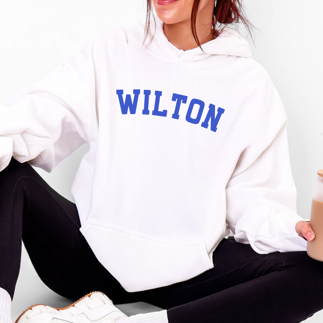 “WILTON” Varsity Hoodie - Blue Letters