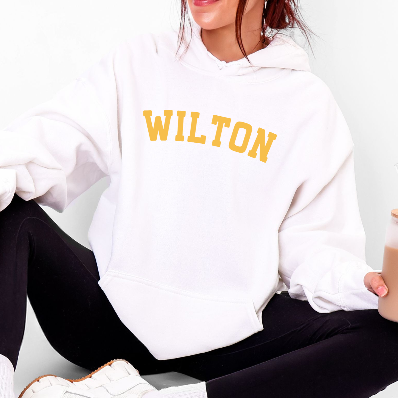 “WILTON” Varsity Hoodie - Yellow Letters