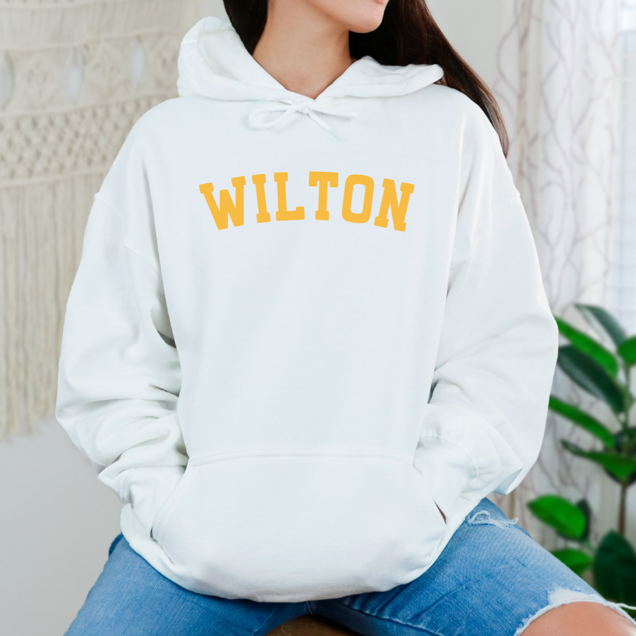 “WILTON” Varsity Hoodie - Yellow Letters