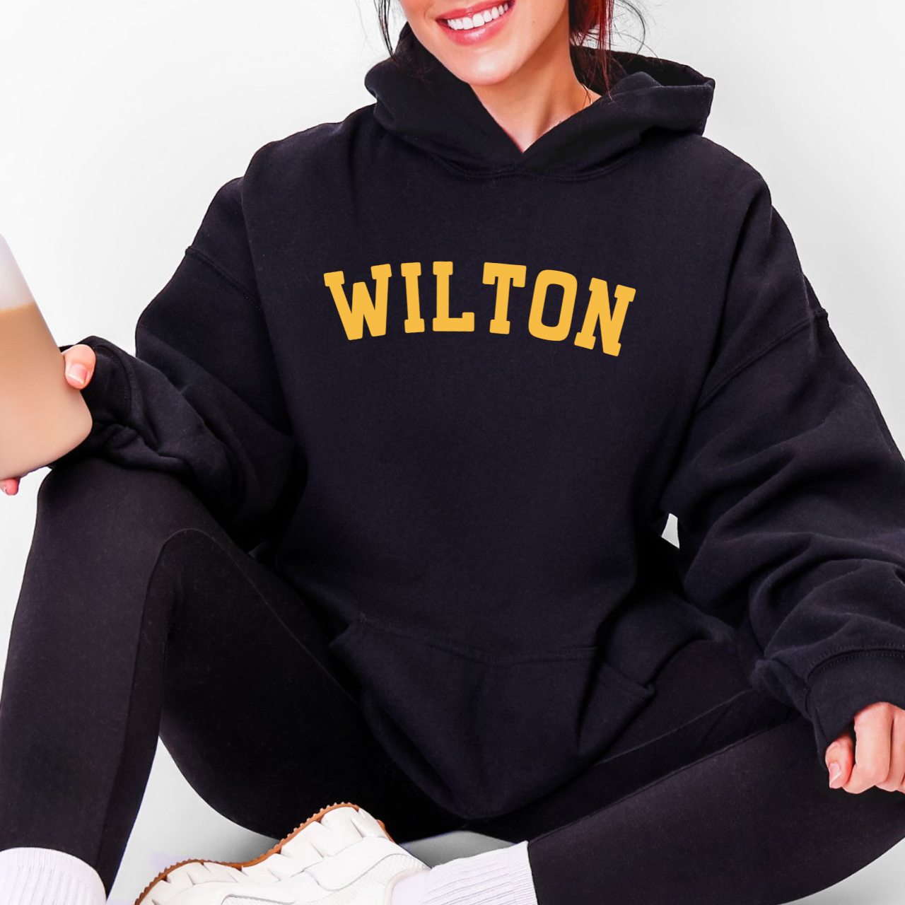 “WILTON” Varsity Hoodie - Yellow Letters