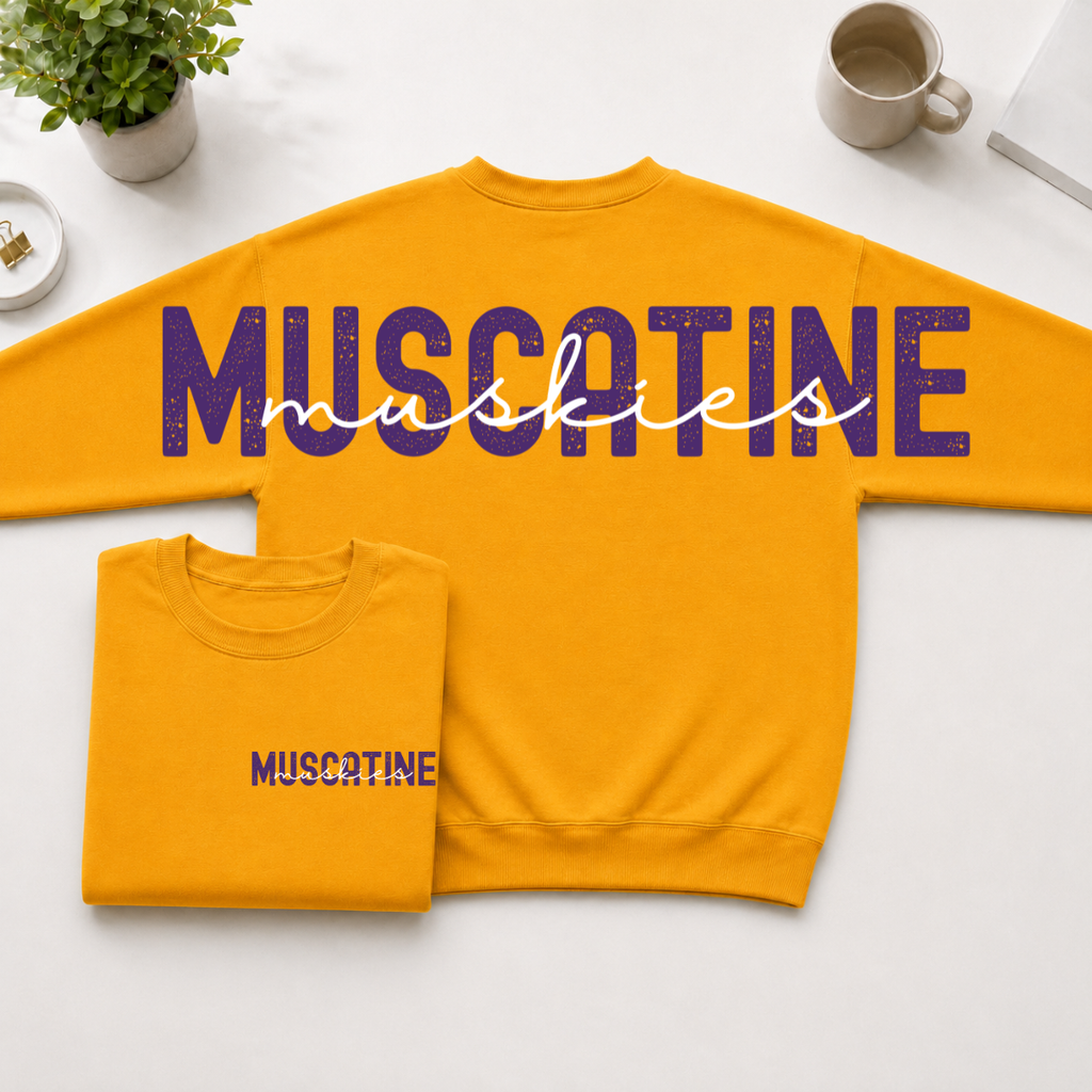 Custom Team Name Big Back Crewneck Sweatshirt with Front Chest Print