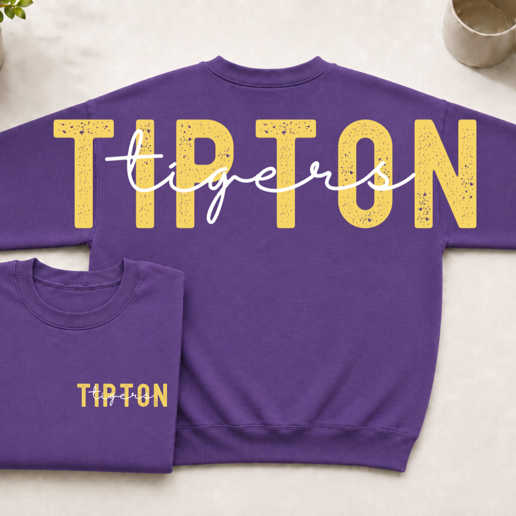 Custom Team Name Big Back Crewneck Sweatshirt with Front Chest Print