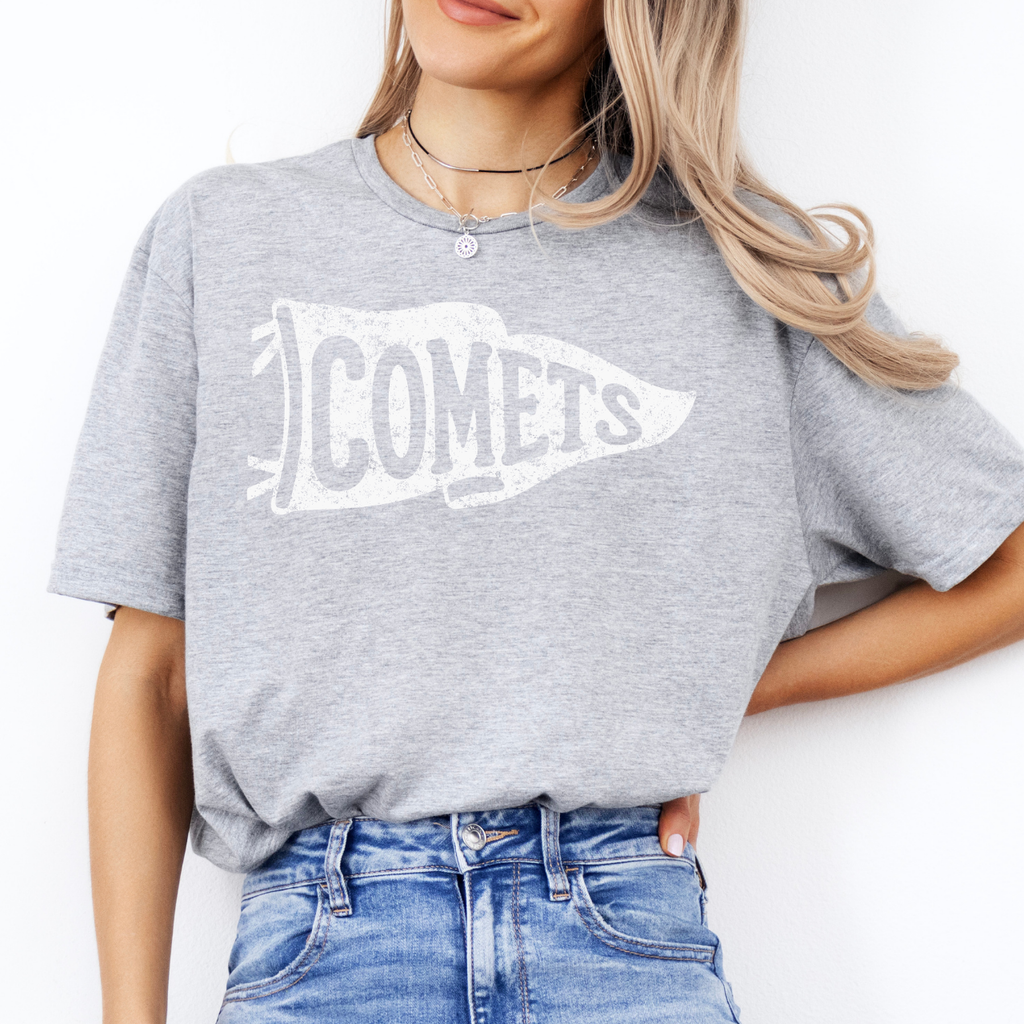 West Liberty Comets Distressed Pennant Tee