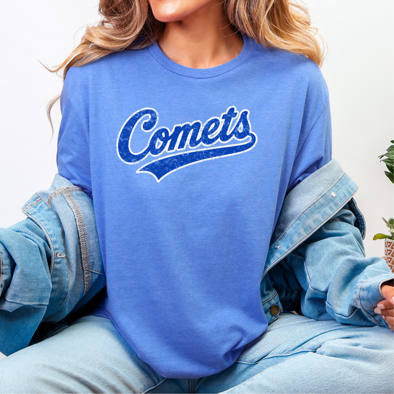 West Liberty Comets Distressed Retro Tee