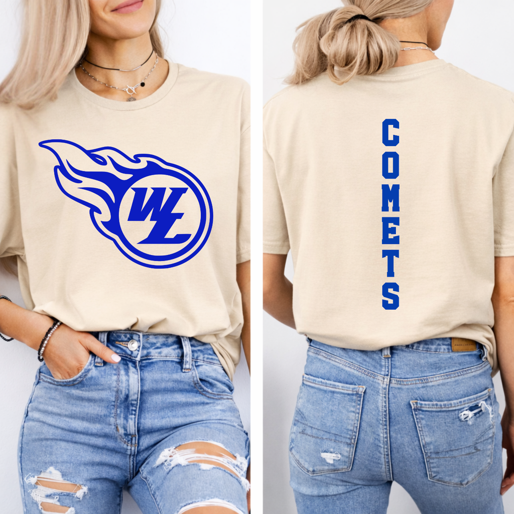 West Liberty Comets Mascot Front/Back Tee