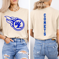 West Liberty Comets Mascot Front/Back Tee