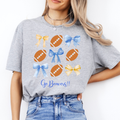 Wilton Beavers Bows and Footballs Tee