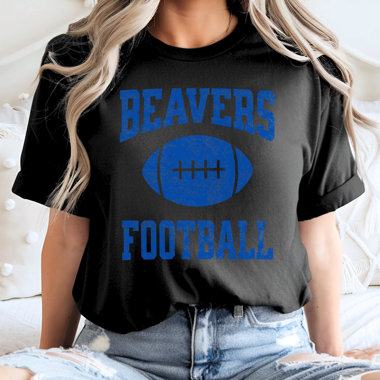 Wilton Beavers Football Tee (Blue)