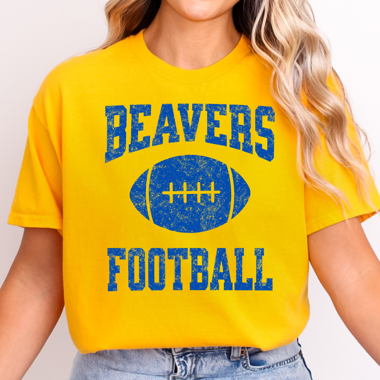 Wilton Beavers Football Tee (Blue)