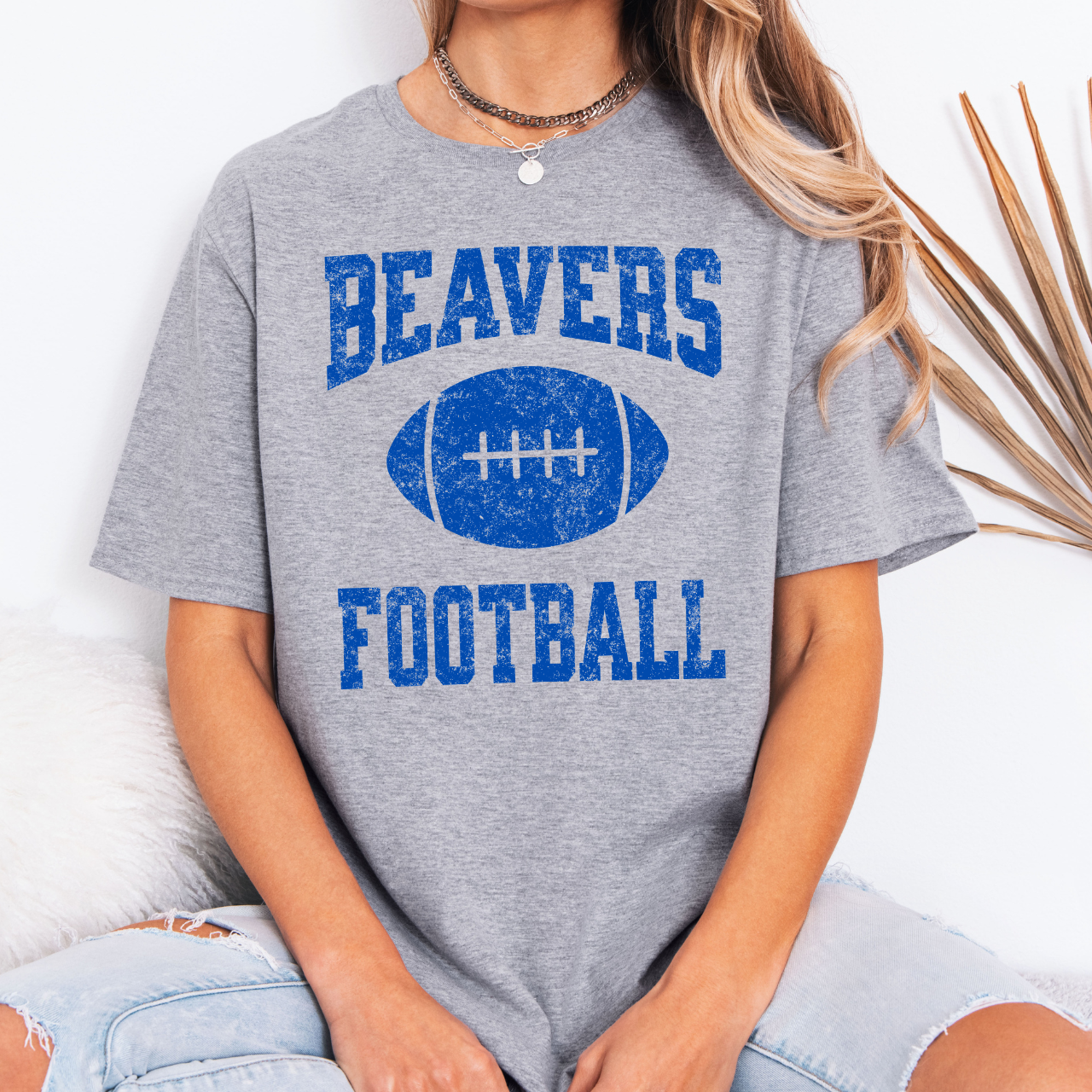 Wilton Beavers Football Tee (Blue)