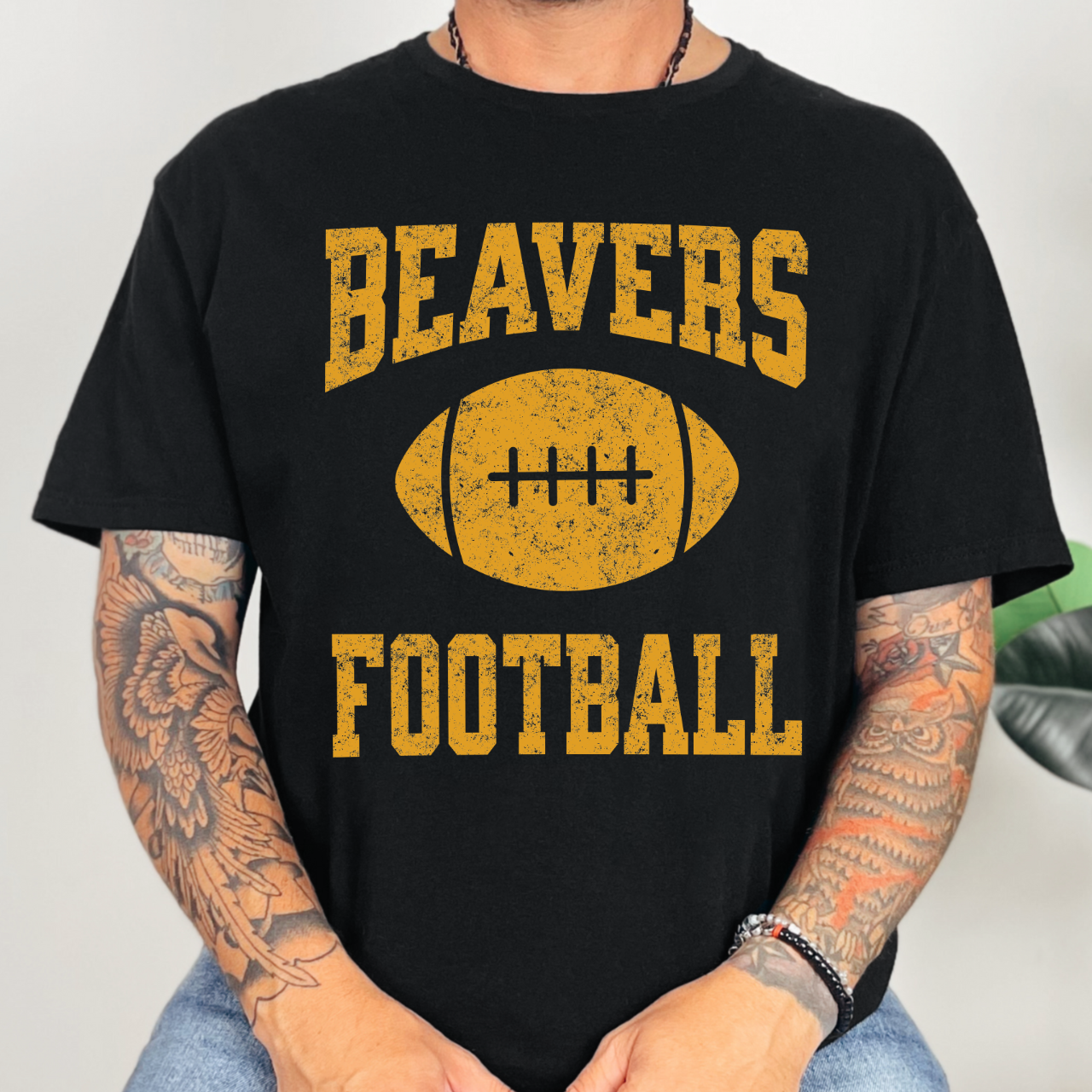 Wilton Beavers Football Tee (Gold)