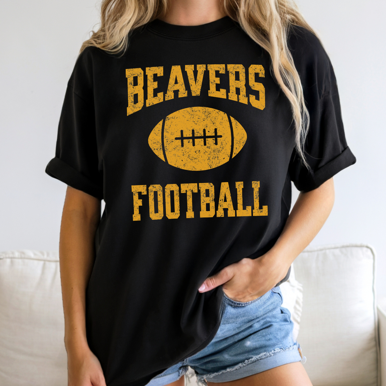 Wilton Beavers Football Tee (Gold)