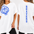 Wilton Beavers Mascot Face Tee Front/Back