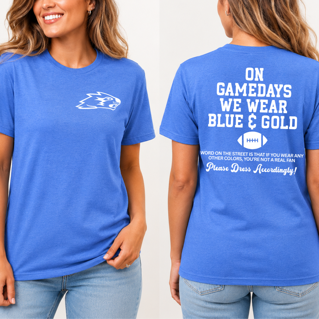 Wilton Beavers On Game Days We Wear Blue and Gold Tee