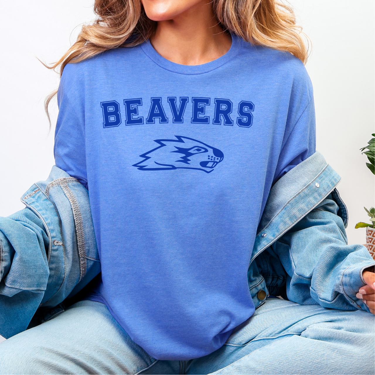 Wilton Beavers Outline Mascot Tee