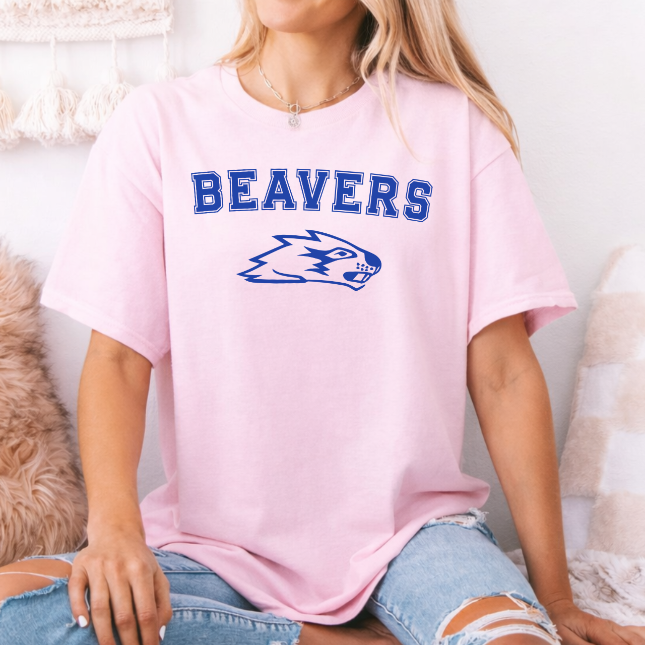 Wilton Beavers Outline Mascot Tee