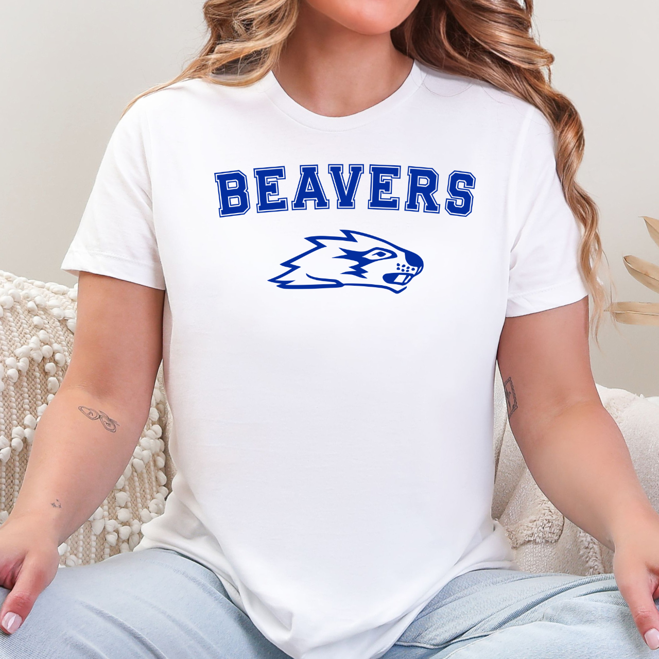 Wilton Beavers Outline Mascot Tee
