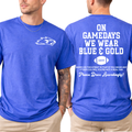 Wilton On Game Days We Wear Blue and Gold Tee