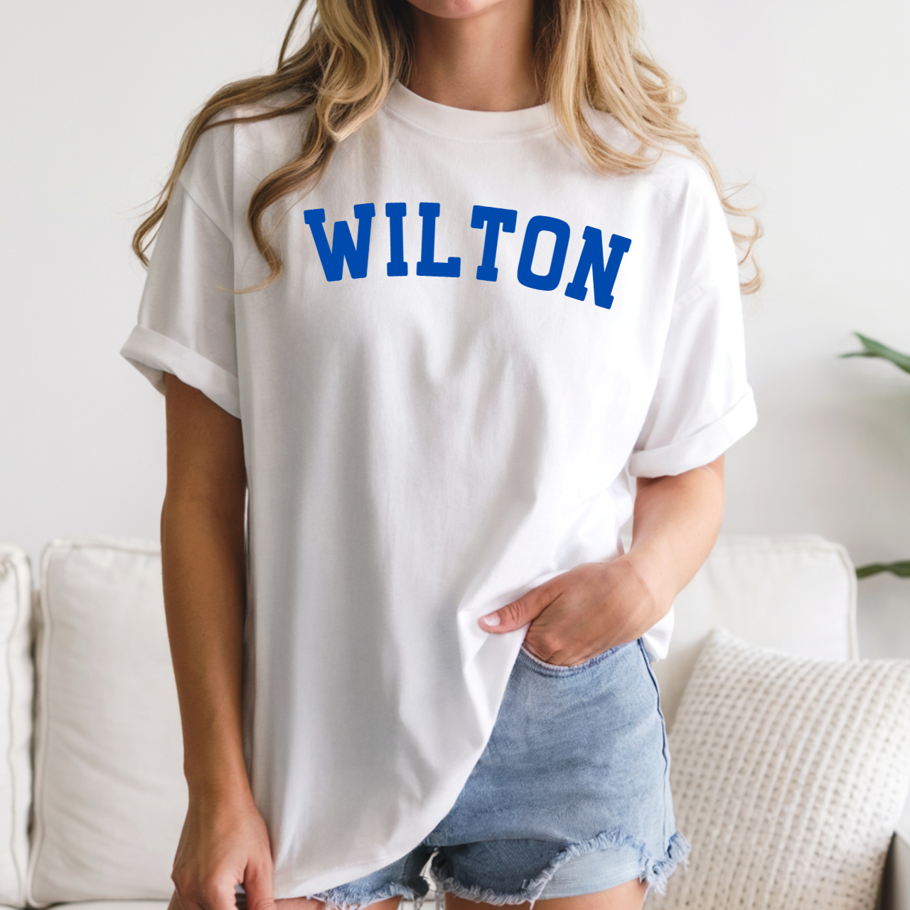 Wilton Varsity Arch Graphic Tee (Blue)