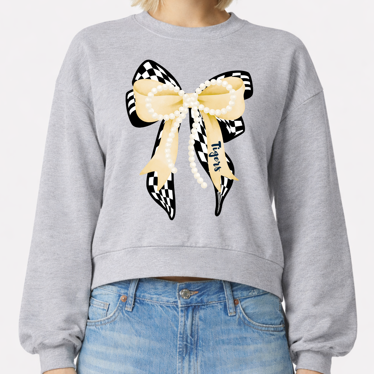 Tipton Tigers Bow Crop Crewneck