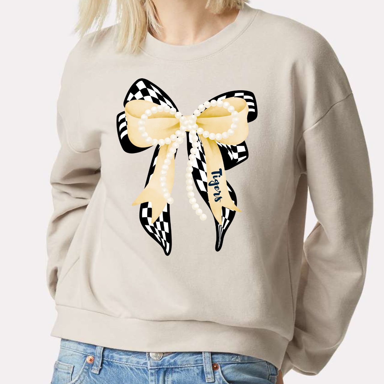 Tipton Tigers Bow Crop Crewneck