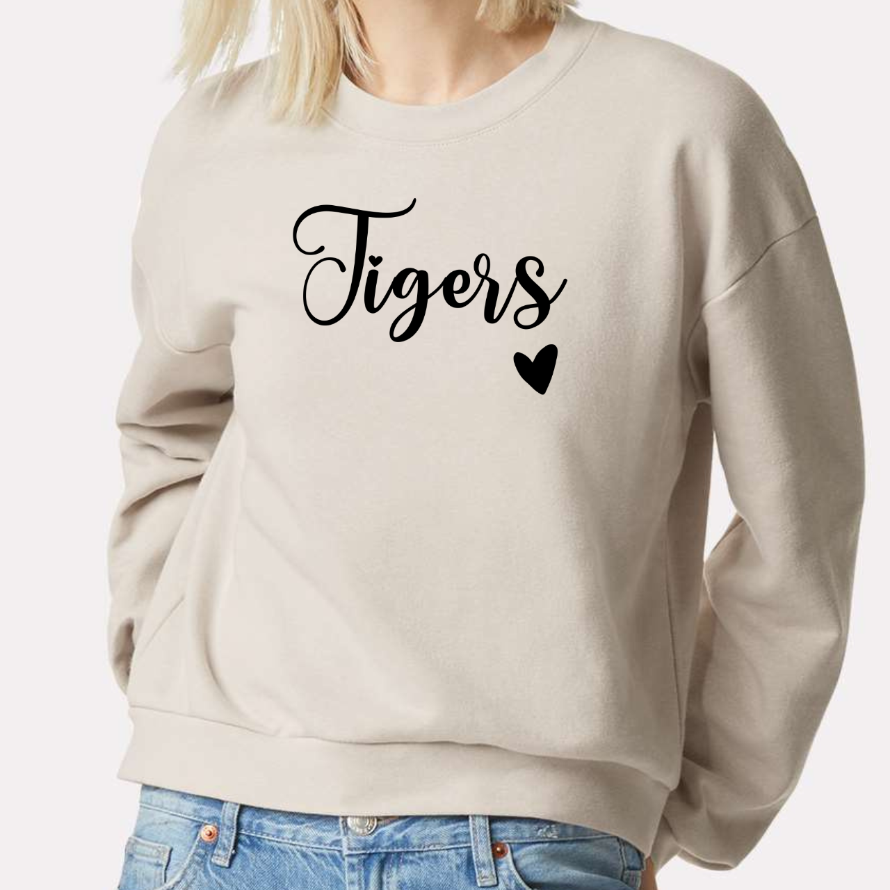 Tipton Tigers Script Crop Crewneck 🖤
