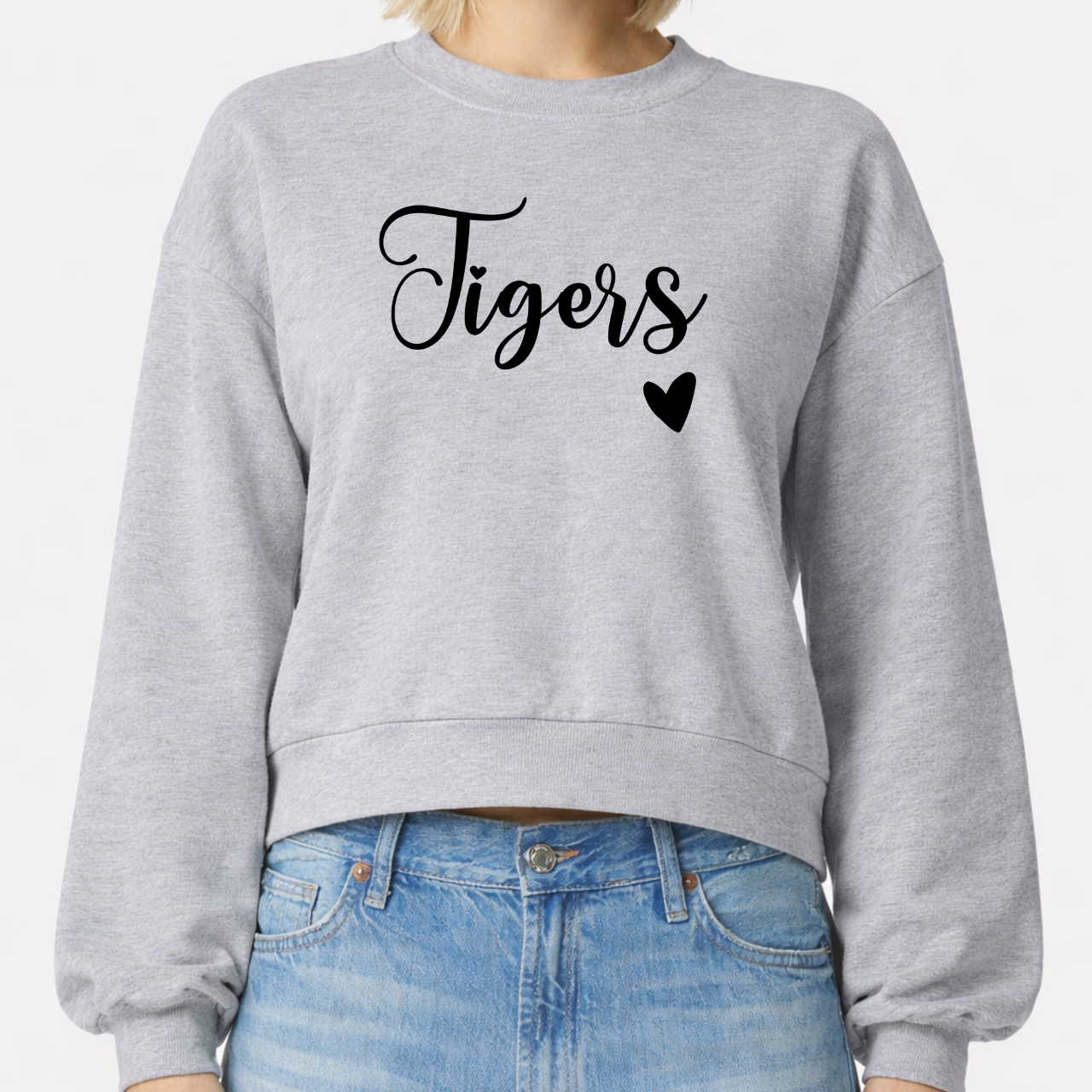 Tipton Tigers Script Crop Crewneck 🖤