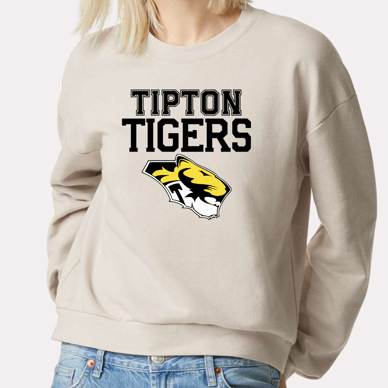 Tipton Tigers Classic Logo Crop Crewneck