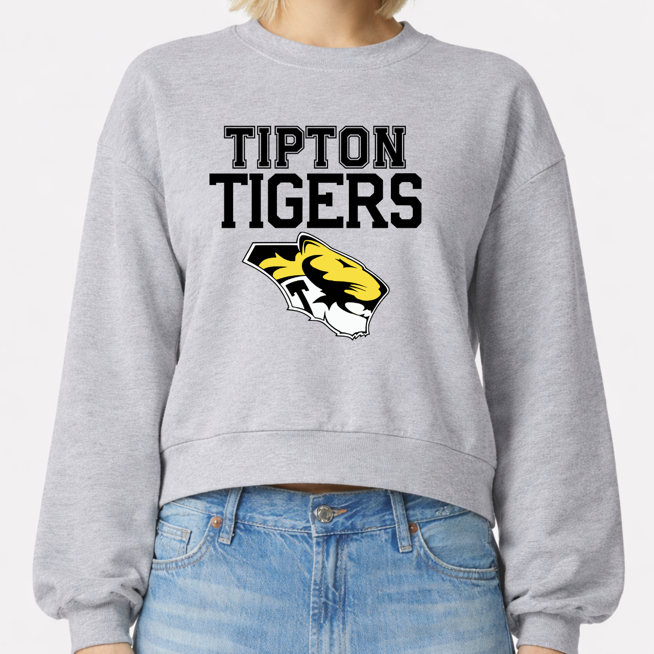 Tipton Tigers Classic Logo Crop Crewneck