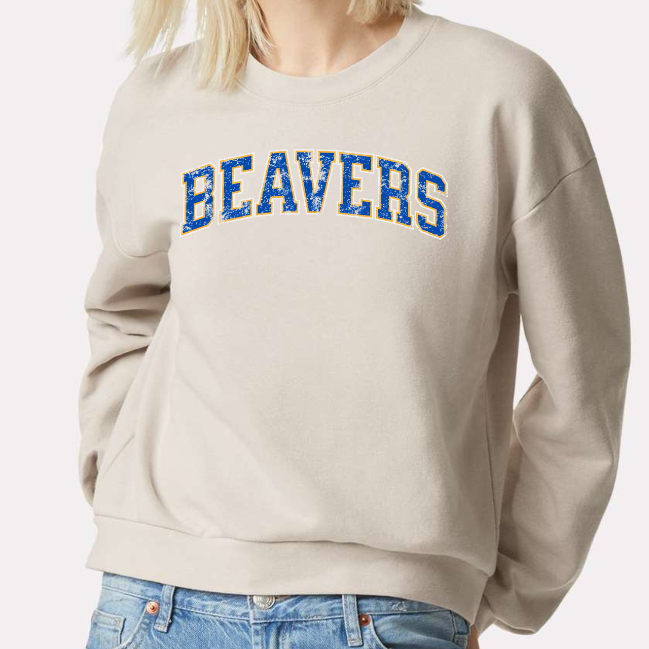 Wilton Beavers Vintage Arch Crop Crewneck