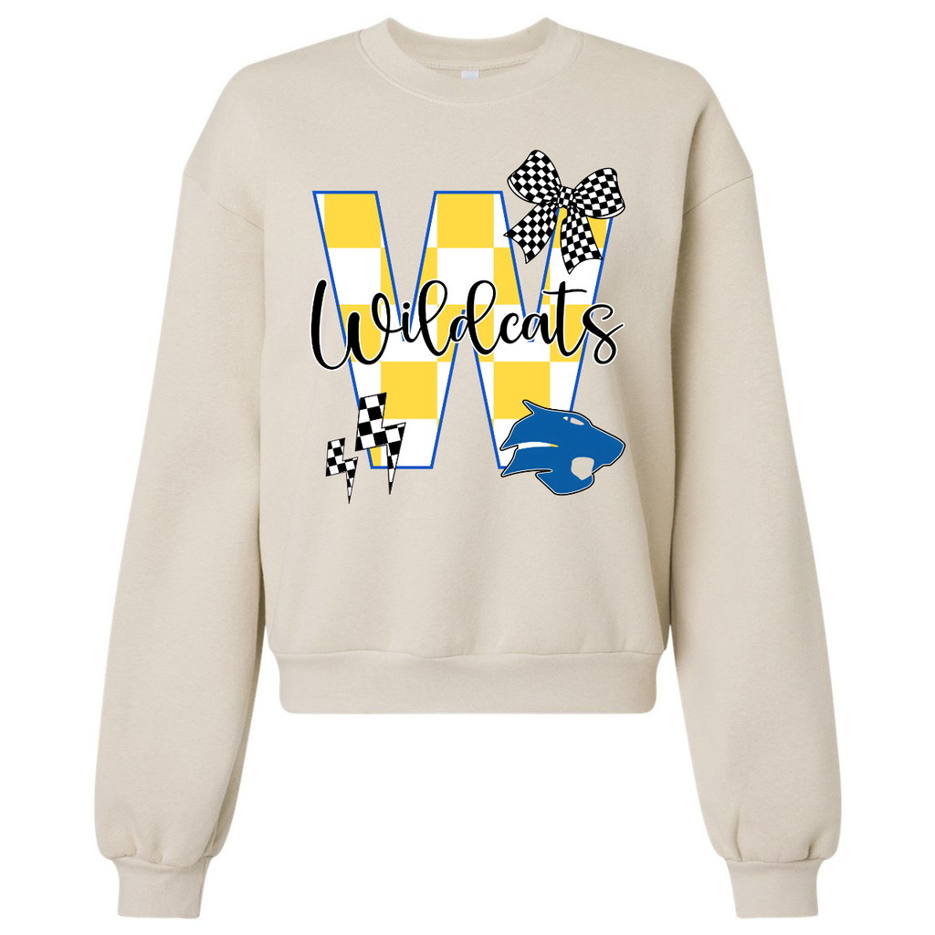 Durant Wildcats Bow Crop Crewneck