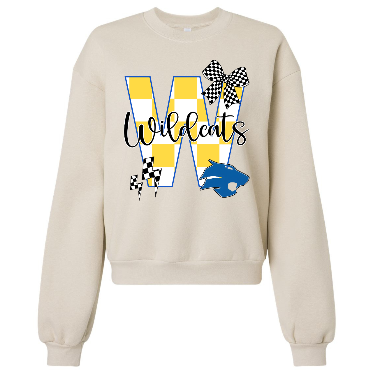 Durant Wildcats Bow Crop Crewneck