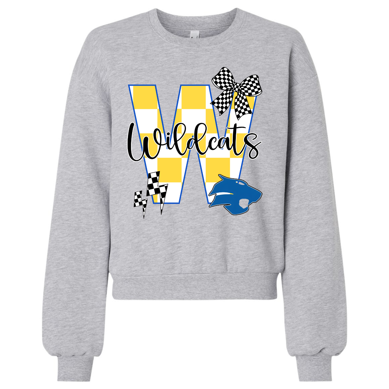 Durant Wildcats Bow Crop Crewneck