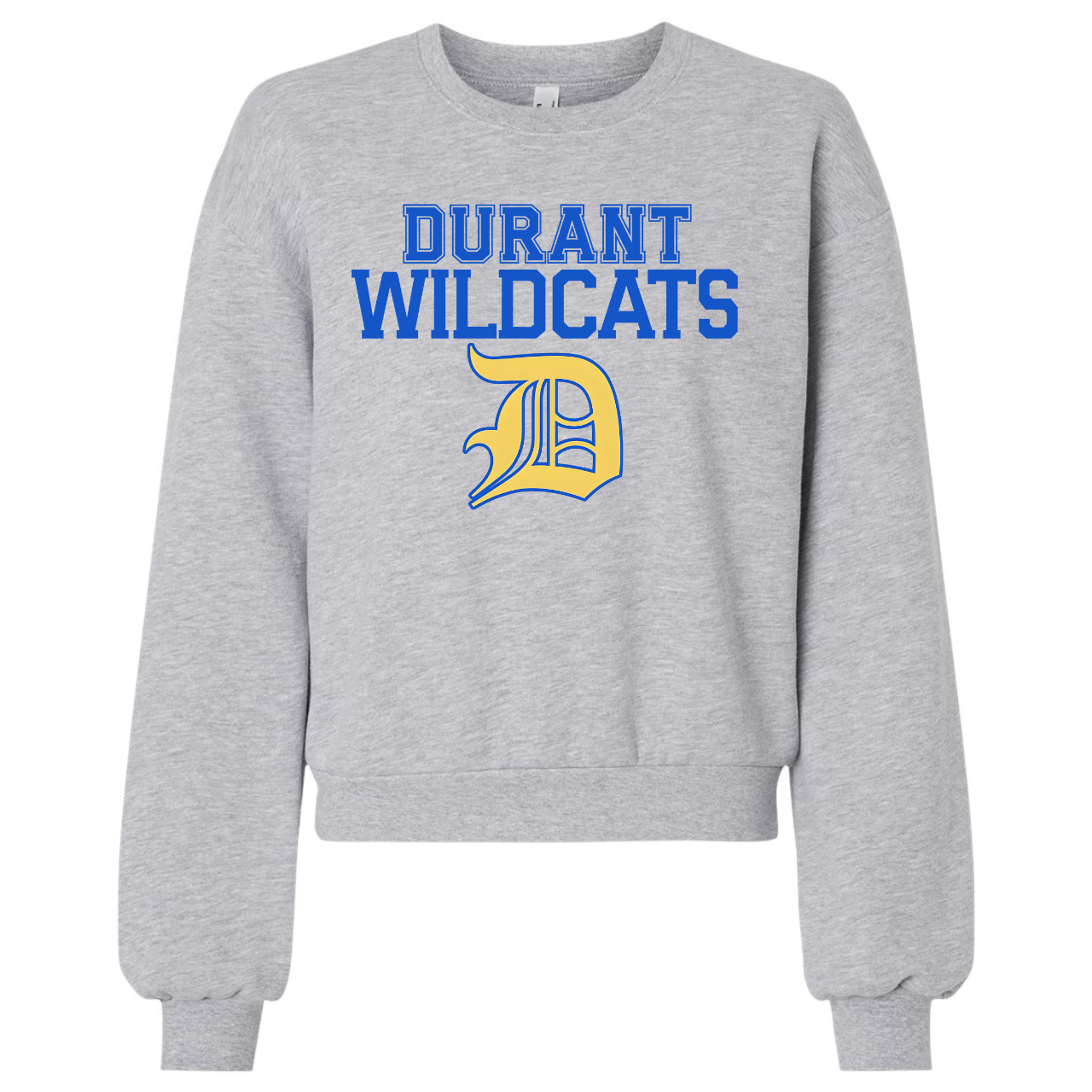 Durant Wildcats Classic “D” Crop Crewneck