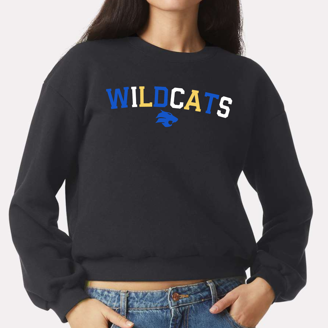 Durant Wildcats Classic Arch Crop Crewneck