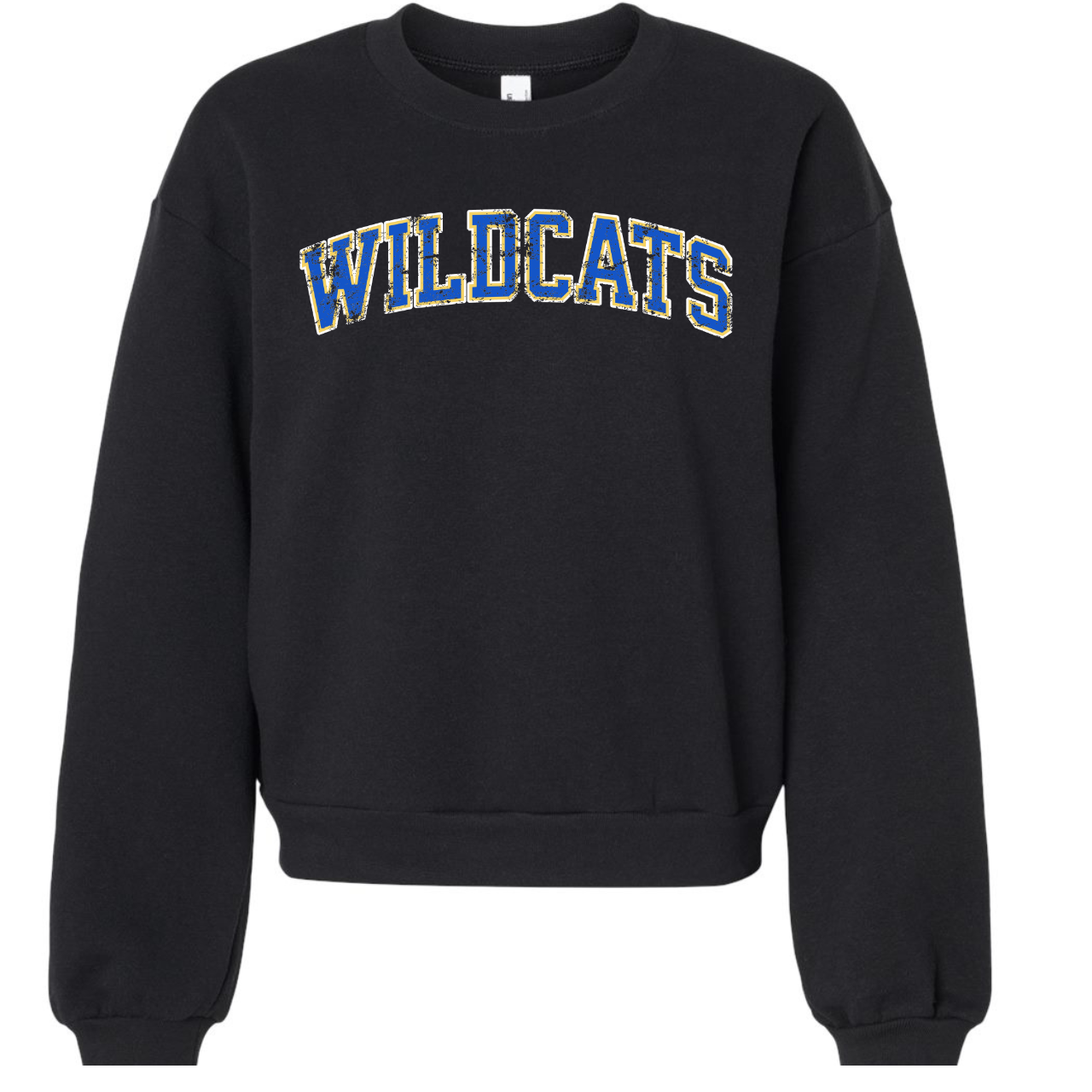 Durant Wildcats Vintage Arch Crop Crewneck