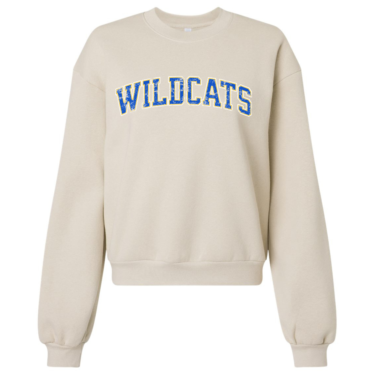 Durant Wildcats Vintage Arch Crop Crewneck