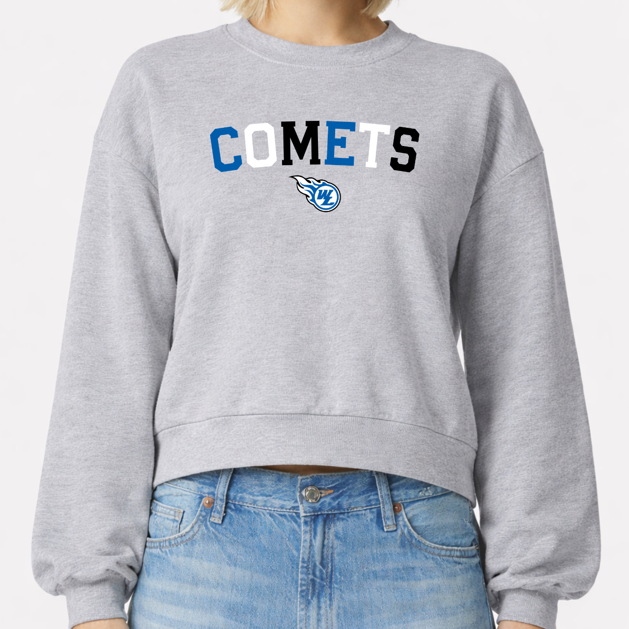 West Liberty Comets Classic Arch Crop Crewneck