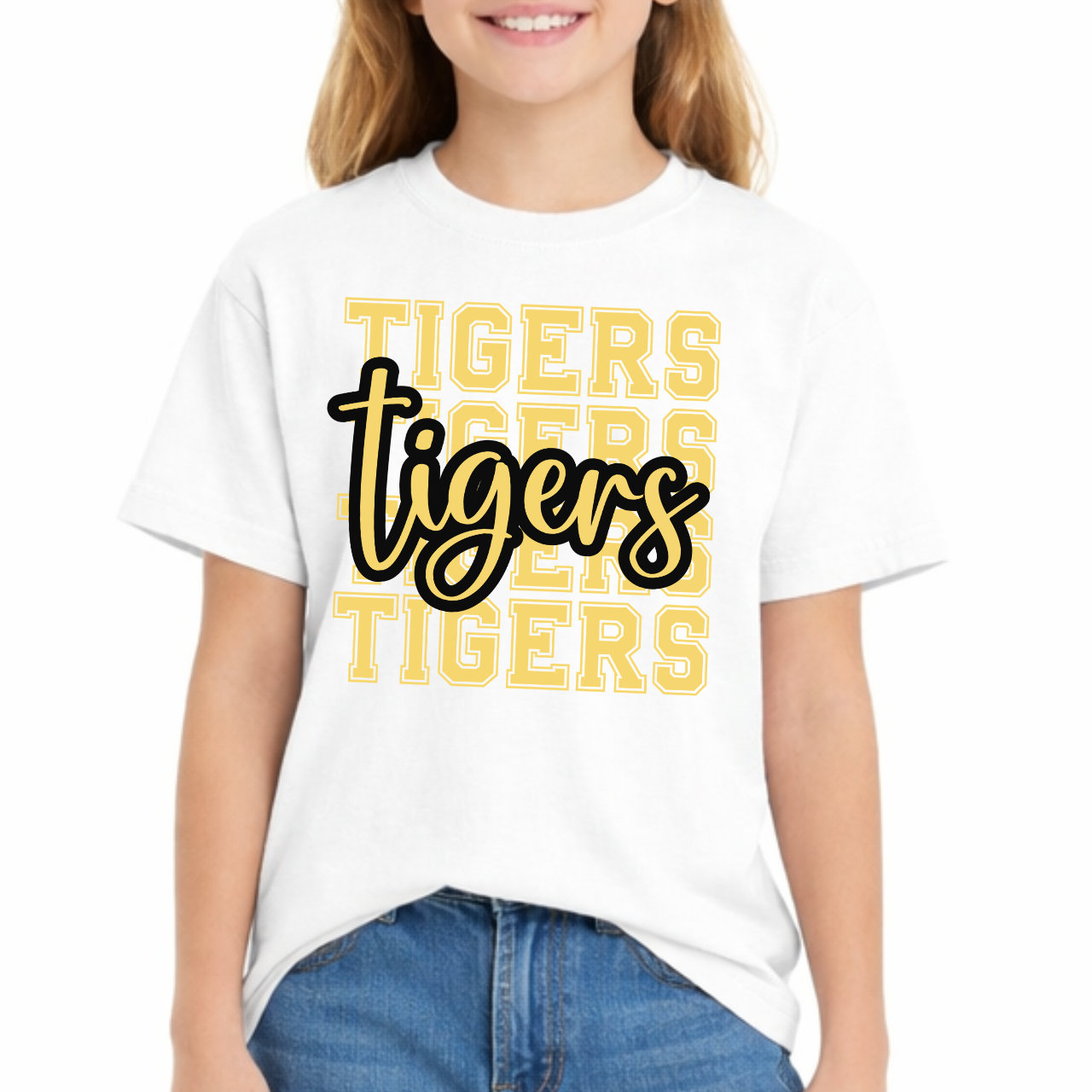 Tipton Tigers Stacked Script Youth Tee