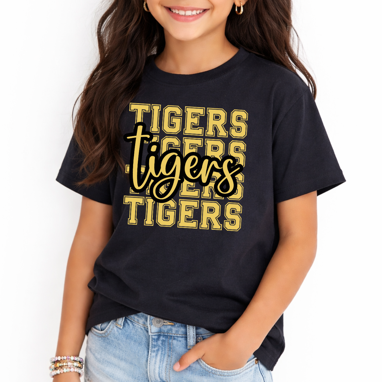 Tipton Tigers Stacked Script Youth Tee