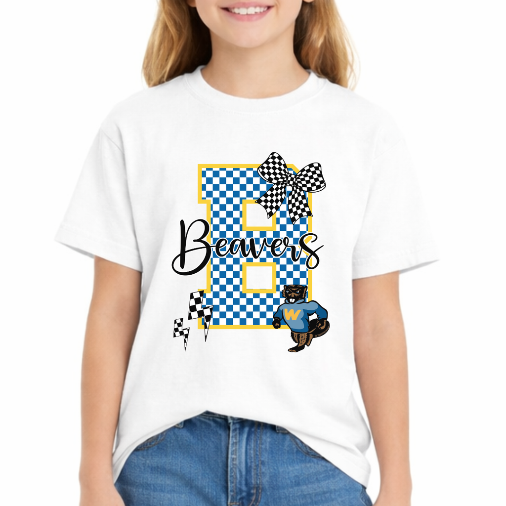 Wilton Youth Checkered Beavers Tee