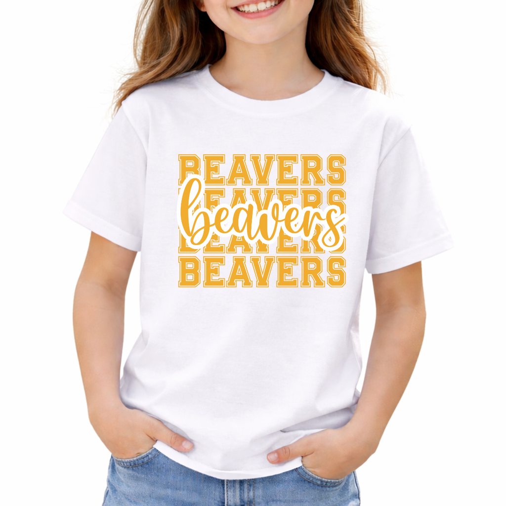Wilton Youth Stacked Beavers Tee