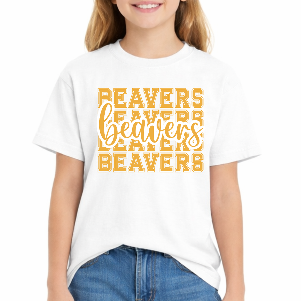 Wilton Youth Stacked Beavers Tee
