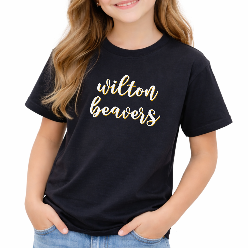 Wilton Youth Script Logo Tee