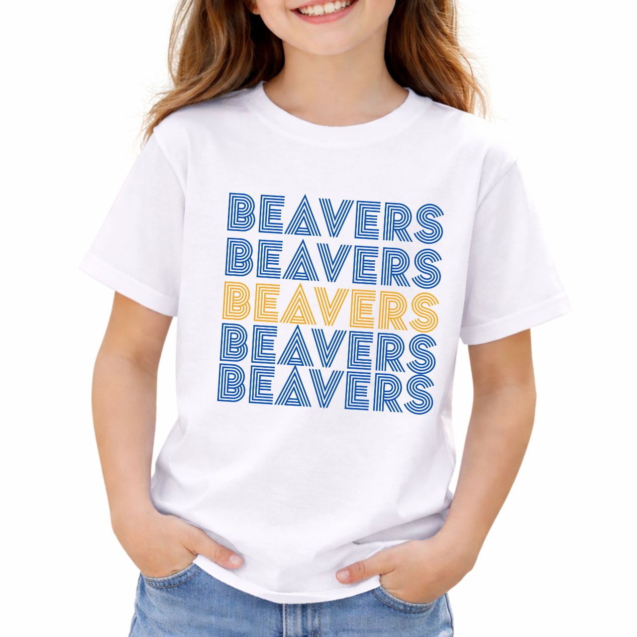 Wilton Youth Repeated Beavers Tee