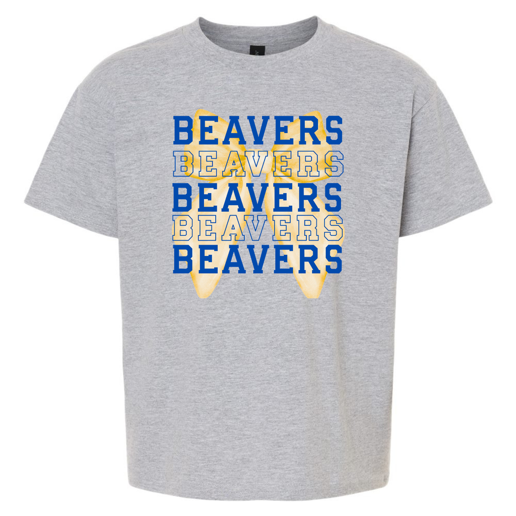 Wilton Youth Layered Varsity Beavers Bow Tee
