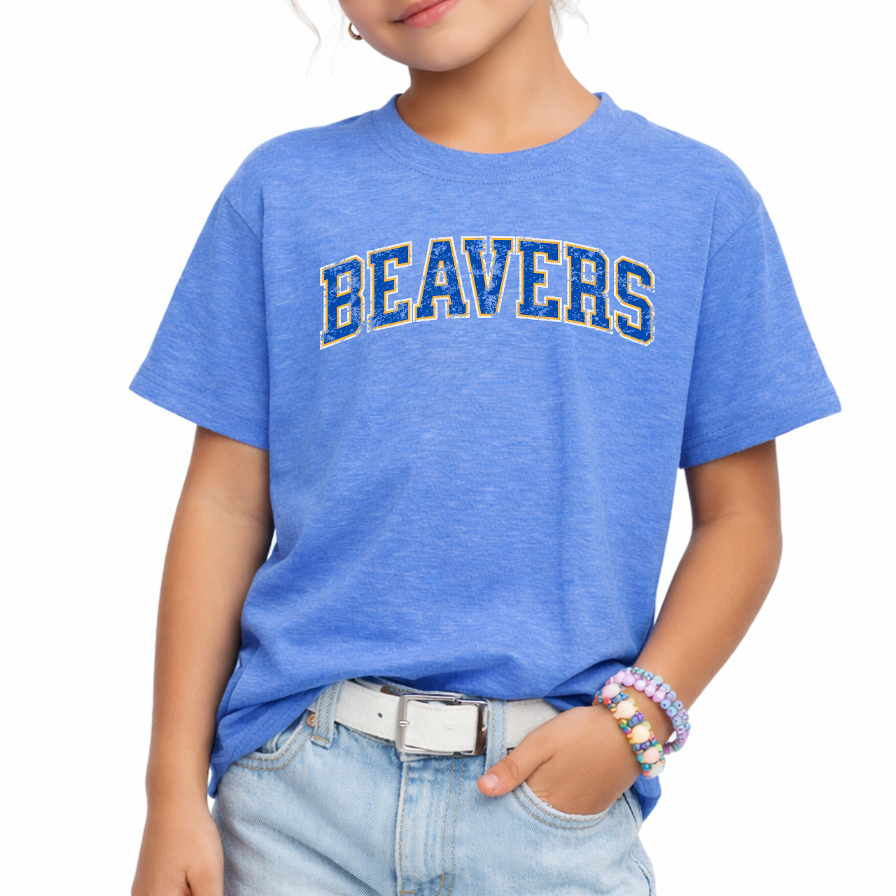 Wilton Youth Vintage Varsity Beavers Tee