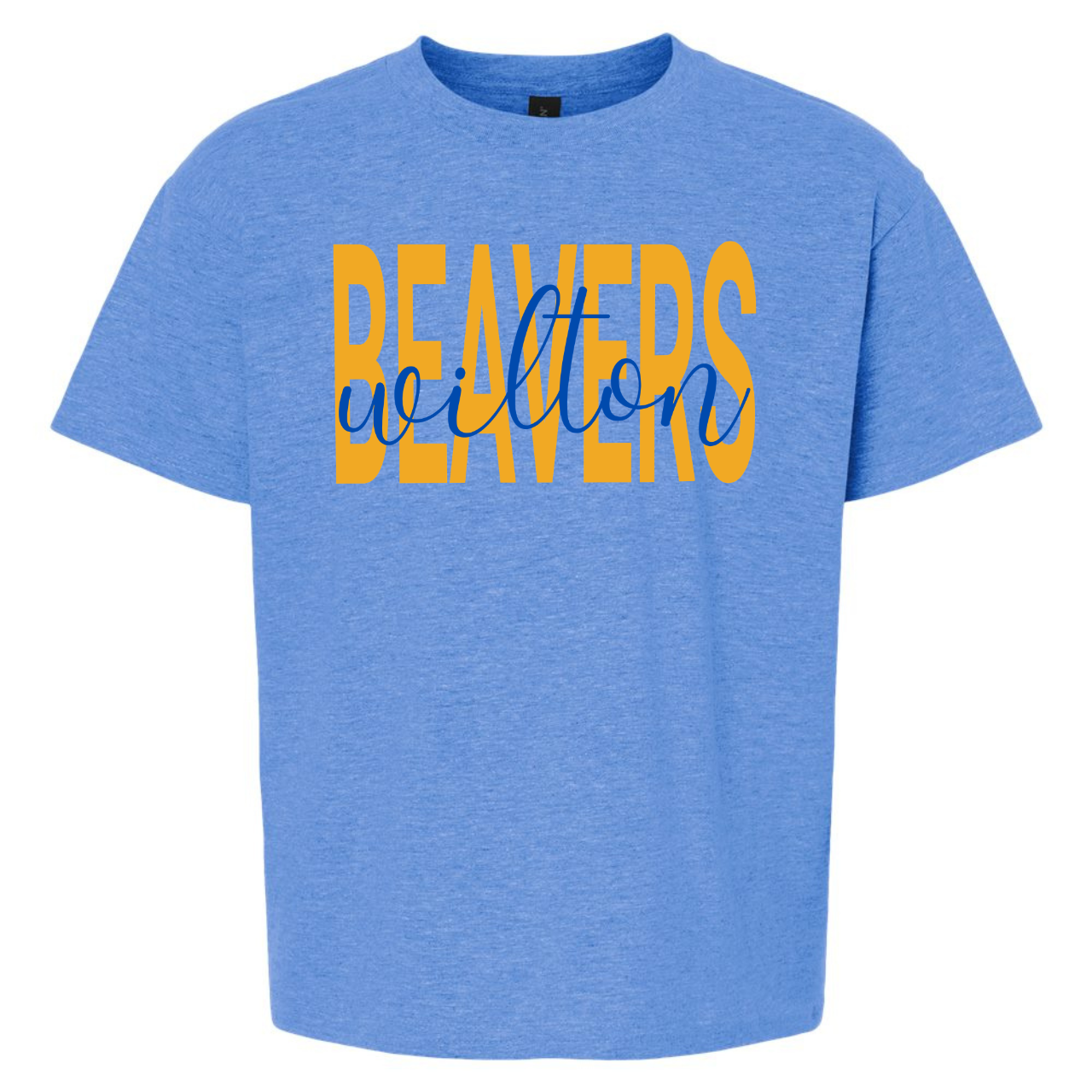 Wilton Youth Script Overlay Beavers Tee